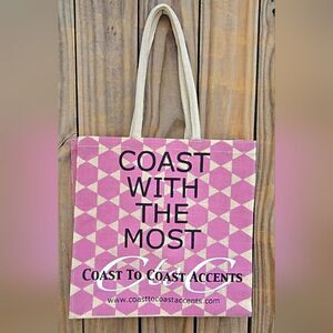 Pink and Cream Tote Bag. New Without Tag.